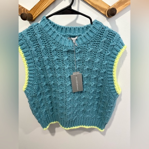 OLIVER BONAS Blue Chunky Knitted Vest - Picture 2 of 7